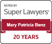 Rated by | super lawyers | mary patricia benz | 20 years